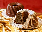 Gugelhupf with poppy seeds and with chocolate icing