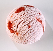 A scoop of strawberry ice cream