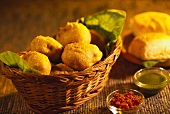 Vada pav (vegetable balls, fast food from Bombay, India)