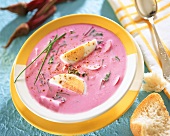 Chlodnik (cold beetroot soup with egg, Poland)