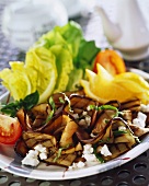 Salad of grilled aubergines with feta cheese