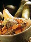Beef stew with carrots and pears