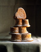 Small heart-shaped yeast cakes