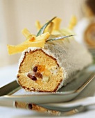 Bûche ananas (sponge roll with pineapple, France)