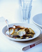 Fried potatoes with morels