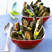 Two small bowls of mussels (Thailand)