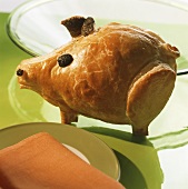 Puff pastry pig filled with minced pork