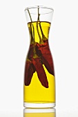 Chili oil in a carafe