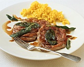 Saltimbocca alla romana (veal escalopes with sage, Italy)