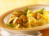 Farfalle with turkey fillet and fennel