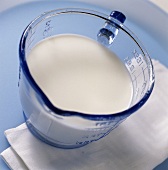 Goat's milk in measuring jug