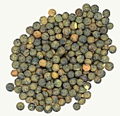 A heap of green lentils