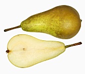 One half and one whole Williams pear