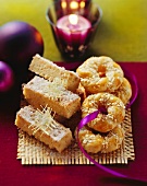 Cashew and lemon grass shortbread and sesame rings