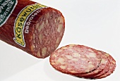 Cheese-filled sausage, slices cut