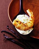 King prawn in coconut sauce with vanilla and cardamom