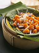 Bi ham nuoc dua (steamed pumpkin with coconut, Vietnam)