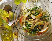 Autumn bean salad with pears and bacon