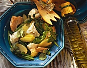 Provencal fish salad with beans and watercress