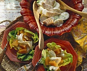 Seelachssalat & Seezungen-Salat mit Kürbis