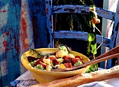 Potato and romanesco salad with dried tomatoes