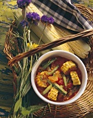 Vegetable stew with chopped corncobs