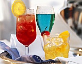 N. German drinks: Korn Sling, Blue Champagne, Propeller