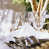 Glassware and Flatware; Grissini for Party