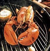 Lobster on the Grill with Lemon Slices