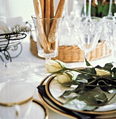Single Place Setting with White Rose