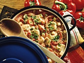 Carp goulash with red peppers and chives