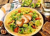 Fresh Spinach Salad with Sliced Pork