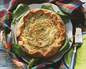 Whole kohlrabi tart with Parmesan & almonds