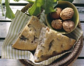 Focaccia (flatbread) with walnuts and sage