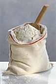 Flour in a Cloth Bag with Scoop