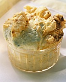 Quark souffle with sheep's cheese in souffle dish