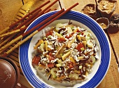 Fried rice with bamboo sprouts, tofu & shiitake mushrooms