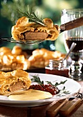 Venison medallions in puff pastry with rosemary & cranberries