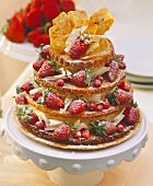 Praline gateau with strawberries & white chocolate mousse
