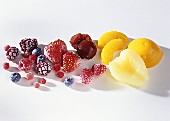 Various tinned fruits and frozen berries