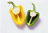 Half a yellow and green pepper
