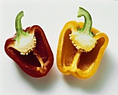 Half a yellow and red pepper