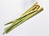 A few stalks of lemon grass on white background