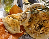 Turkish flat bread sprinkled with sesame and black cumin