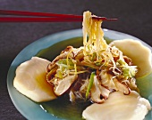 Glass noodle salad & shiitake mushrooms & marinated butterfish