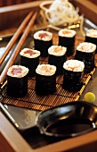 Maki-Sushi on Straw Mat