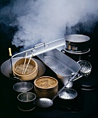 Various Asian kitchen utensils