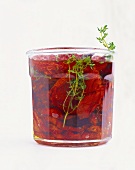 Preserved dried tomatoes in a jar