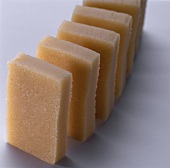 Marzipan slices in a row