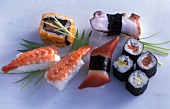 Various sushi and maki